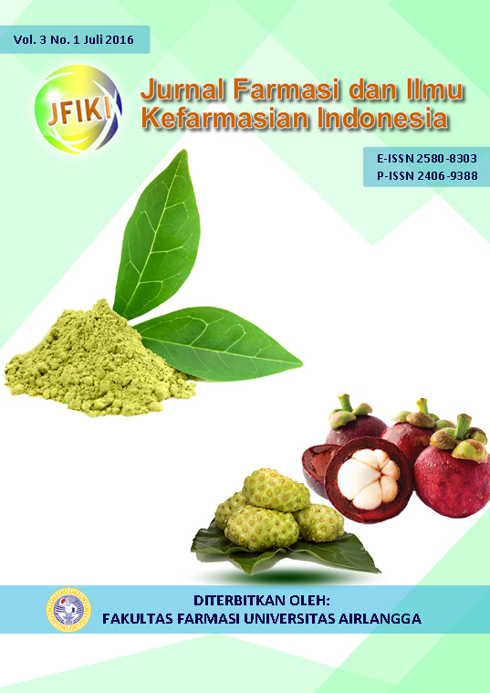 						View Vol. 3 No. 1 (2016): Jurnal Farmasi dan Ilmu Kefarmasian Indonesia
					