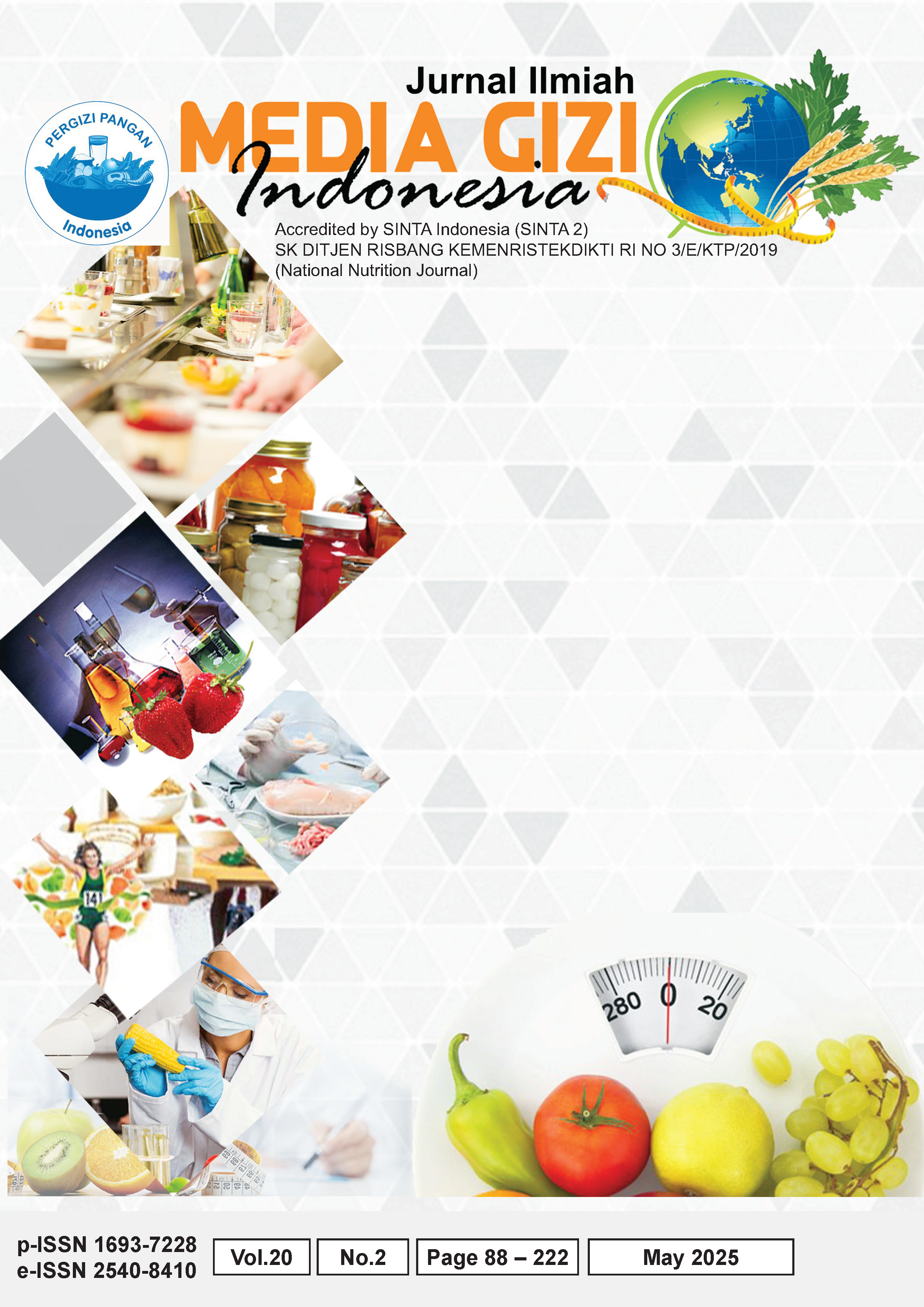 						View Vol. 20 No. 2 (2025): MEDIA GIZI INDONESIA (NATIONAL NUTRITION JOURNAL)
					