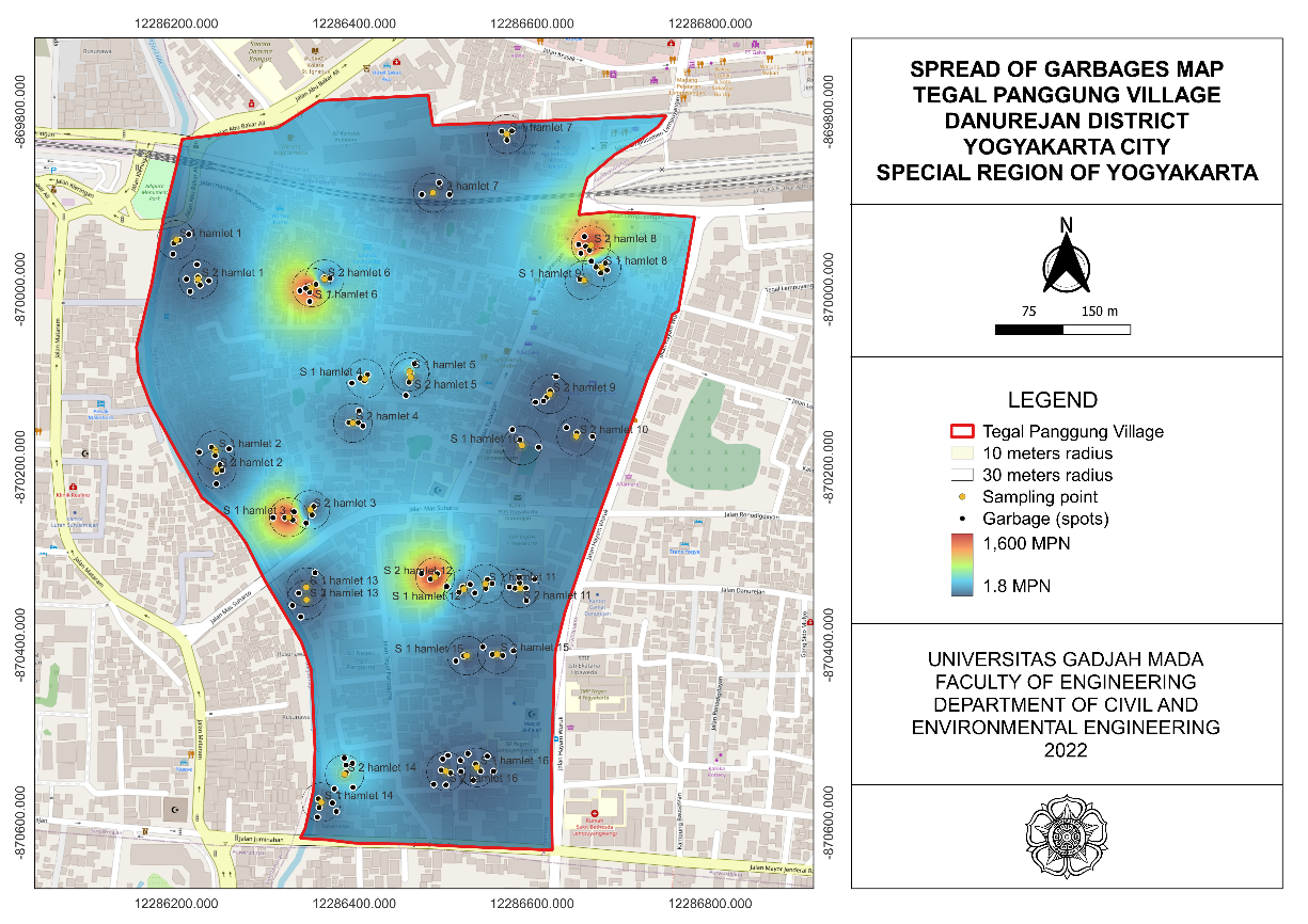 Spread of Garbage Against Fecal Coliform Map