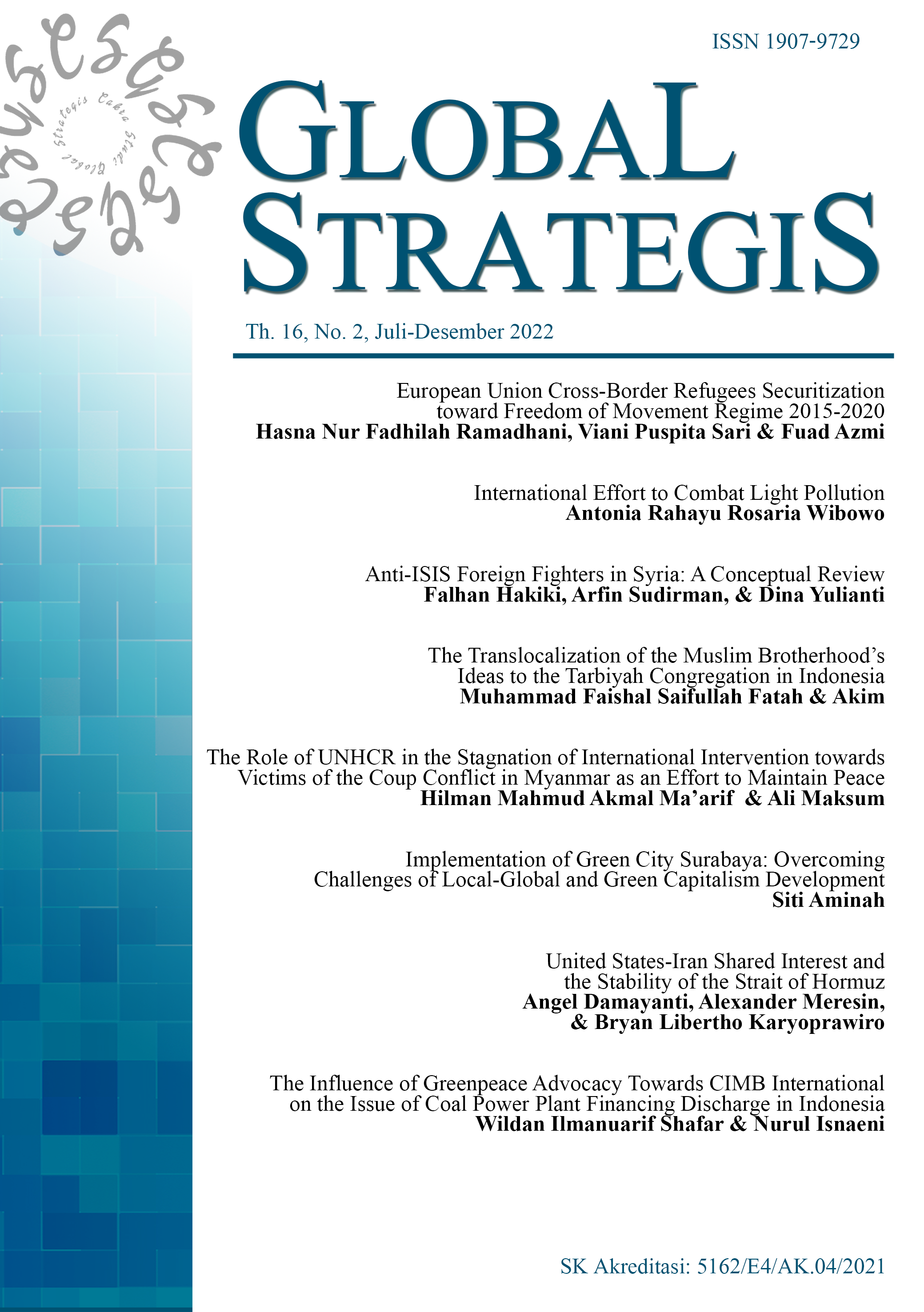 								View Vol. 16 No. 2 (2022): Global Strategis
							