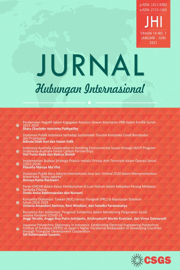 						View Vol. 14 No. 2 (2021): JURNAL HUBUNGAN INTERNASIONAL
					