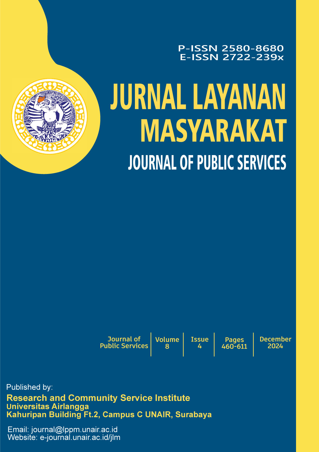 						View Vol. 8 No. 4 (2024): JURNAL LAYANAN MASYARAKAT
					