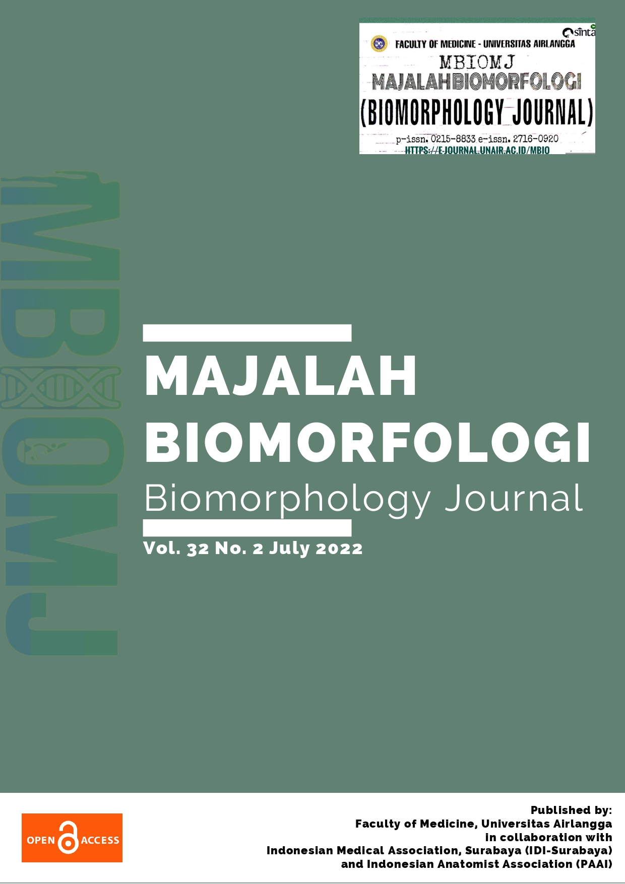 						View Vol. 32 No. 2 (2022): MAJALAH BIOMORFOLOGI
					