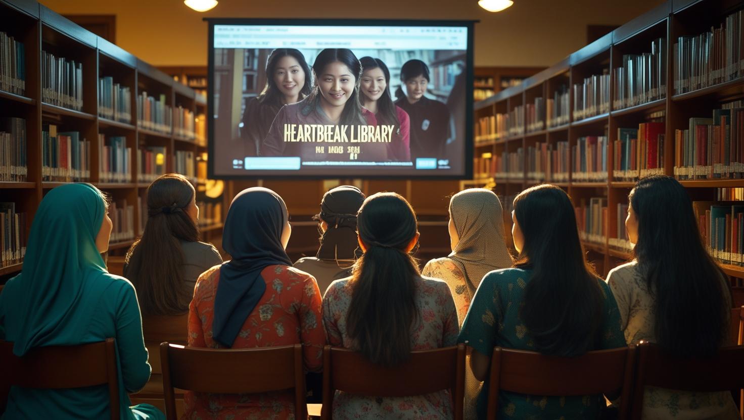 watching movie at library