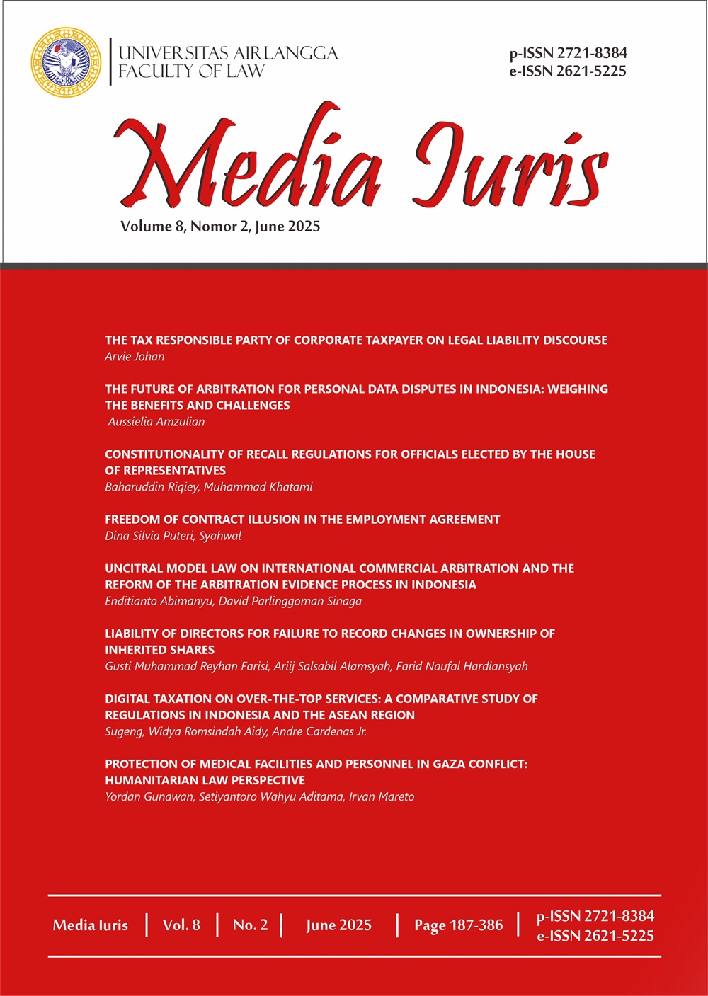       View Vol. 8 No. 2 (2025): MEDIA IURIS     
