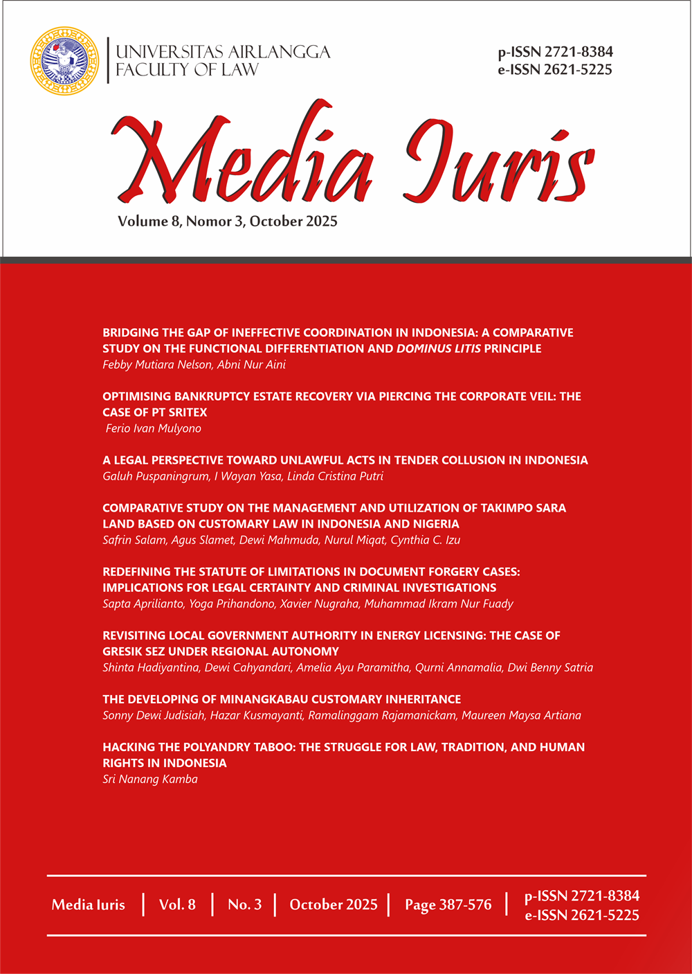 View Vol. 8 No. 3 (2025): MEDIA IURIS