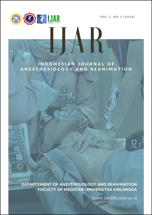 						View Vol. 2 No. 1 (2020): Indonesian Journal of Anesthesiology and Reanimation (IJAR)
					