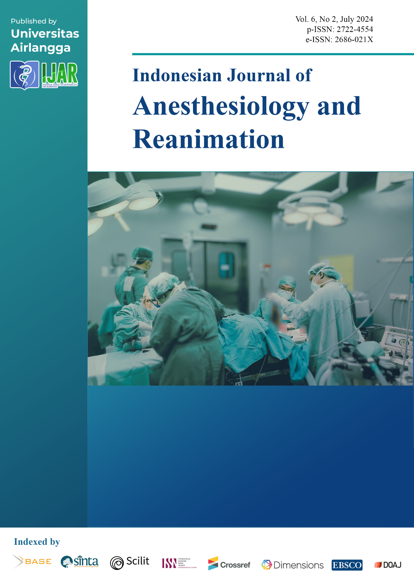 						View Vol. 6 No. 2 (2024):  Indonesian Journal of Anesthesiology and Reanimation (IJAR)
					