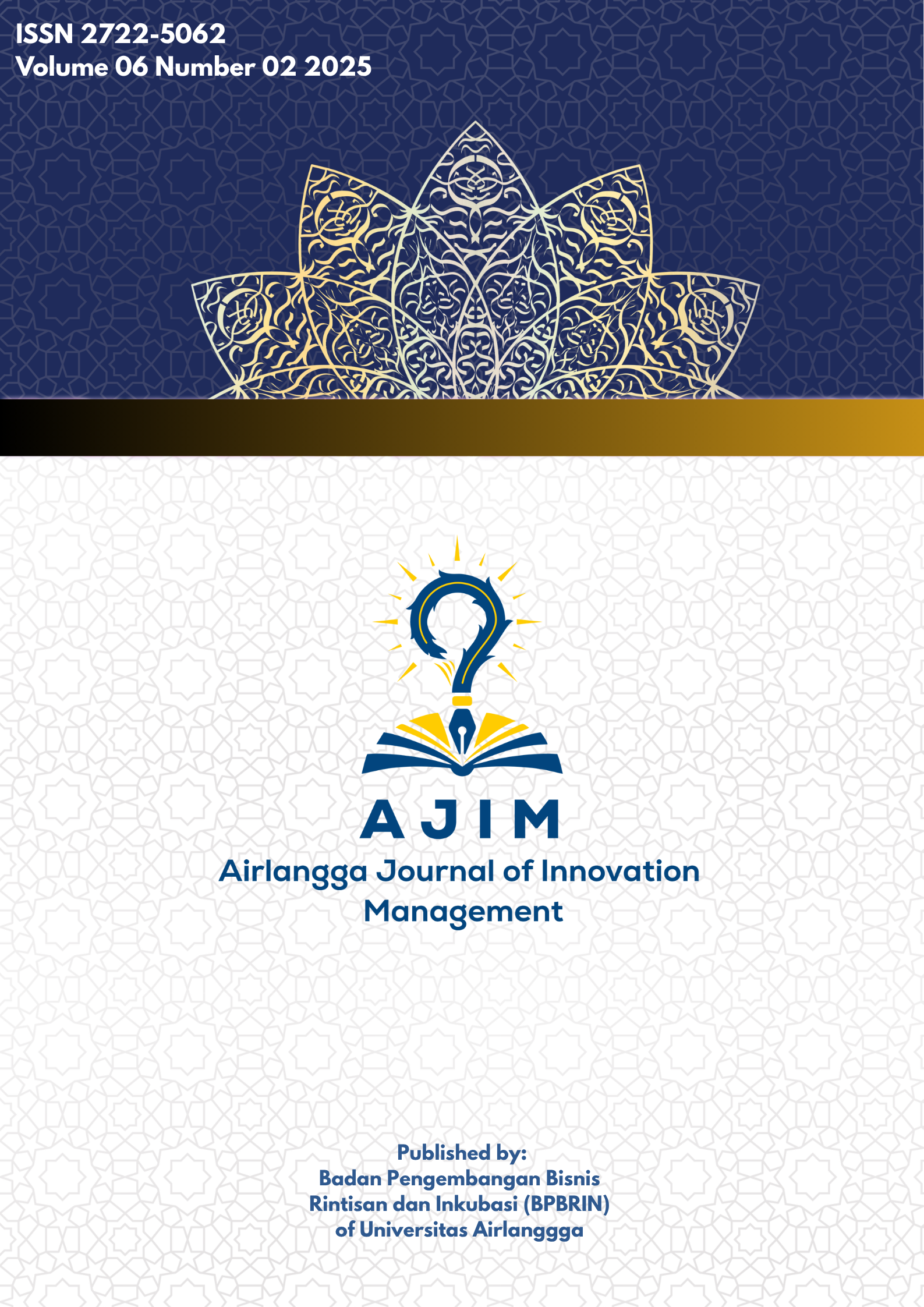 						View Vol. 6 No. 2 (2025): Airlangga Journal of Innovation Management
					
