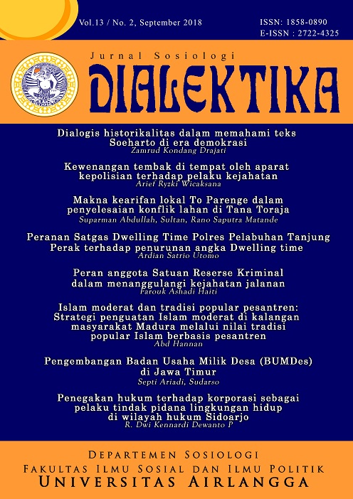 						View Vol. 13 No. 2 (2018): Jurnal Sosiologi Dialektika
					