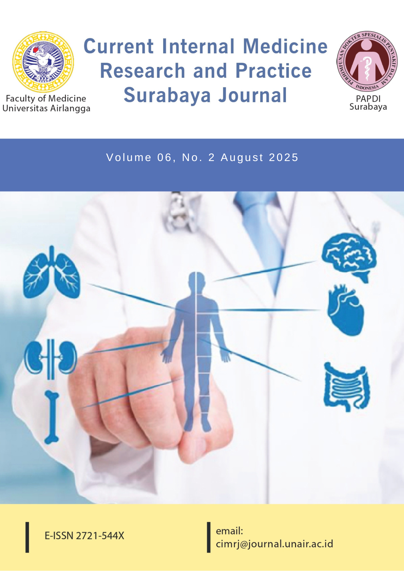       View Vol. 6 No. 2 (2025): CURRENT INTERNAL MEDICINE RESEARCH AND PRACTICE SURABAYA JOURNAL     