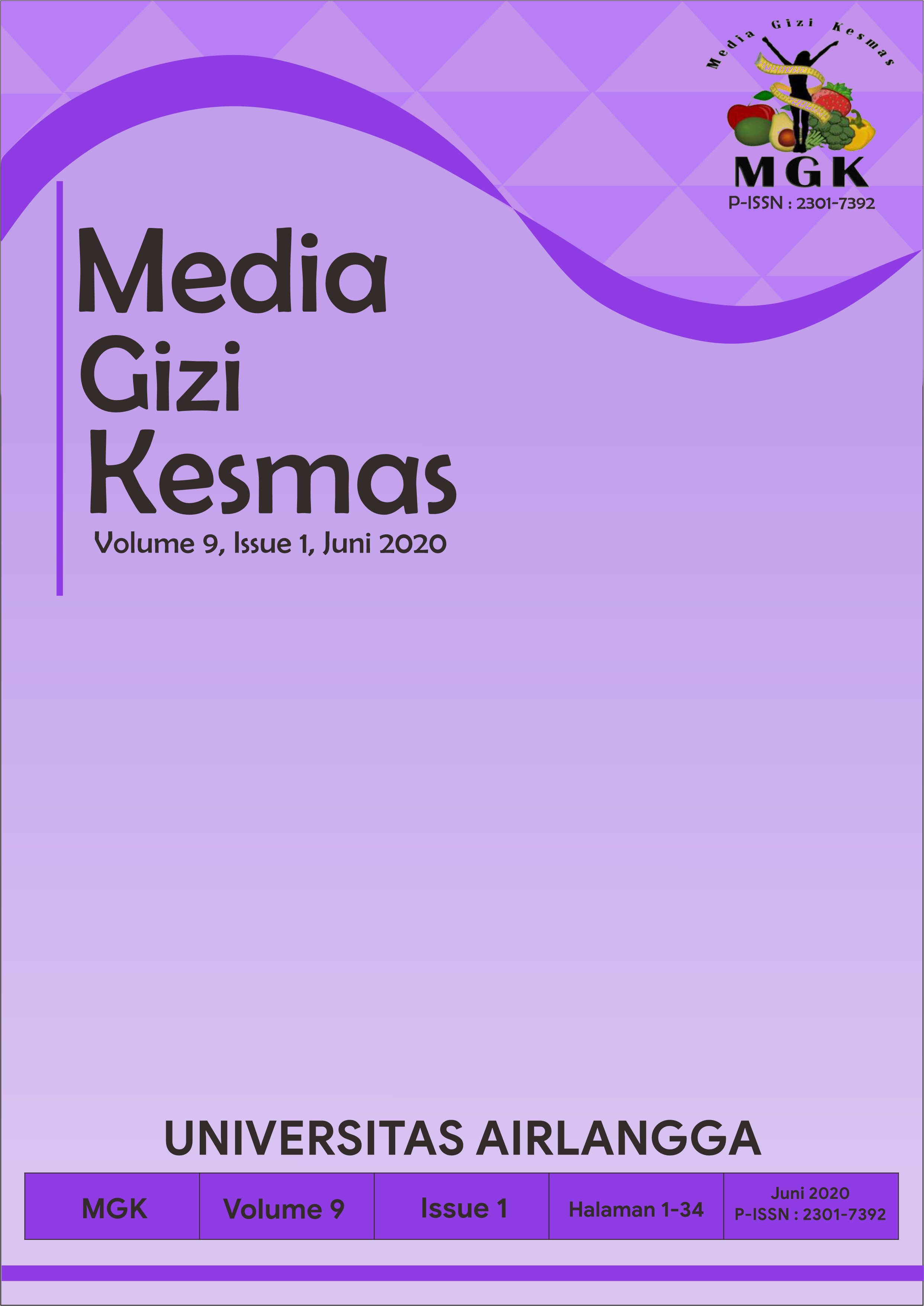 						View Vol. 9 No. 1 (2020): MEDIA GIZI KESMAS (JUNE 2020)
					