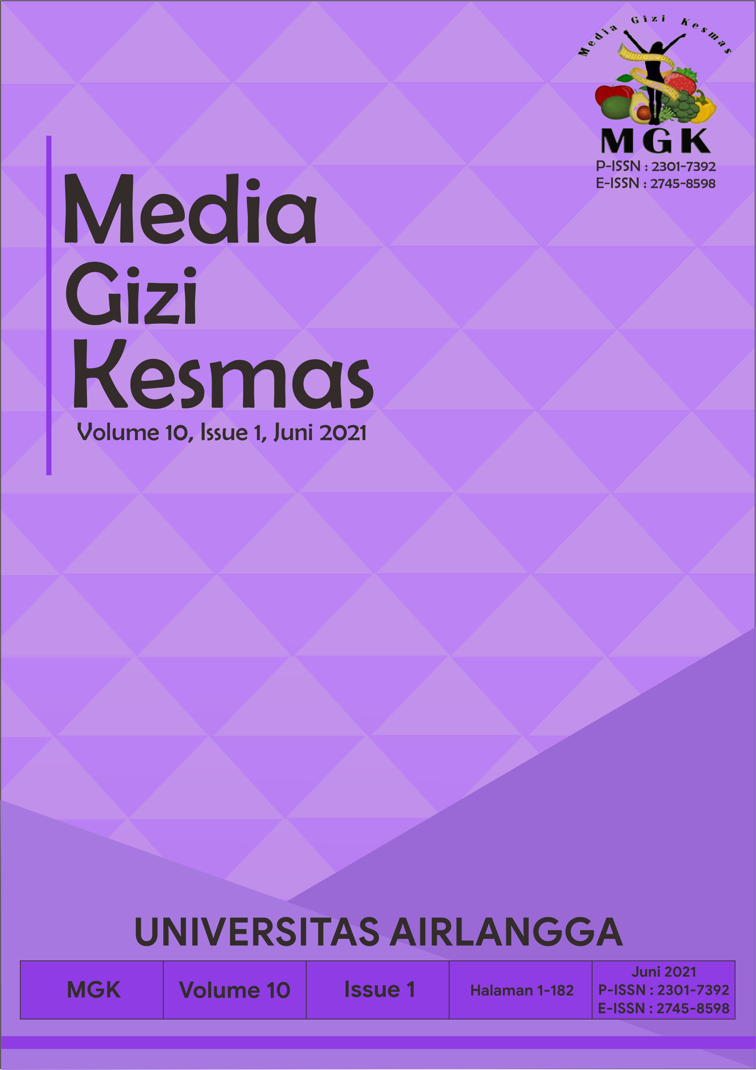 						View Vol. 10 No. 1 (2021): MEDIA GIZI KESMAS (JUNE 2021)
					