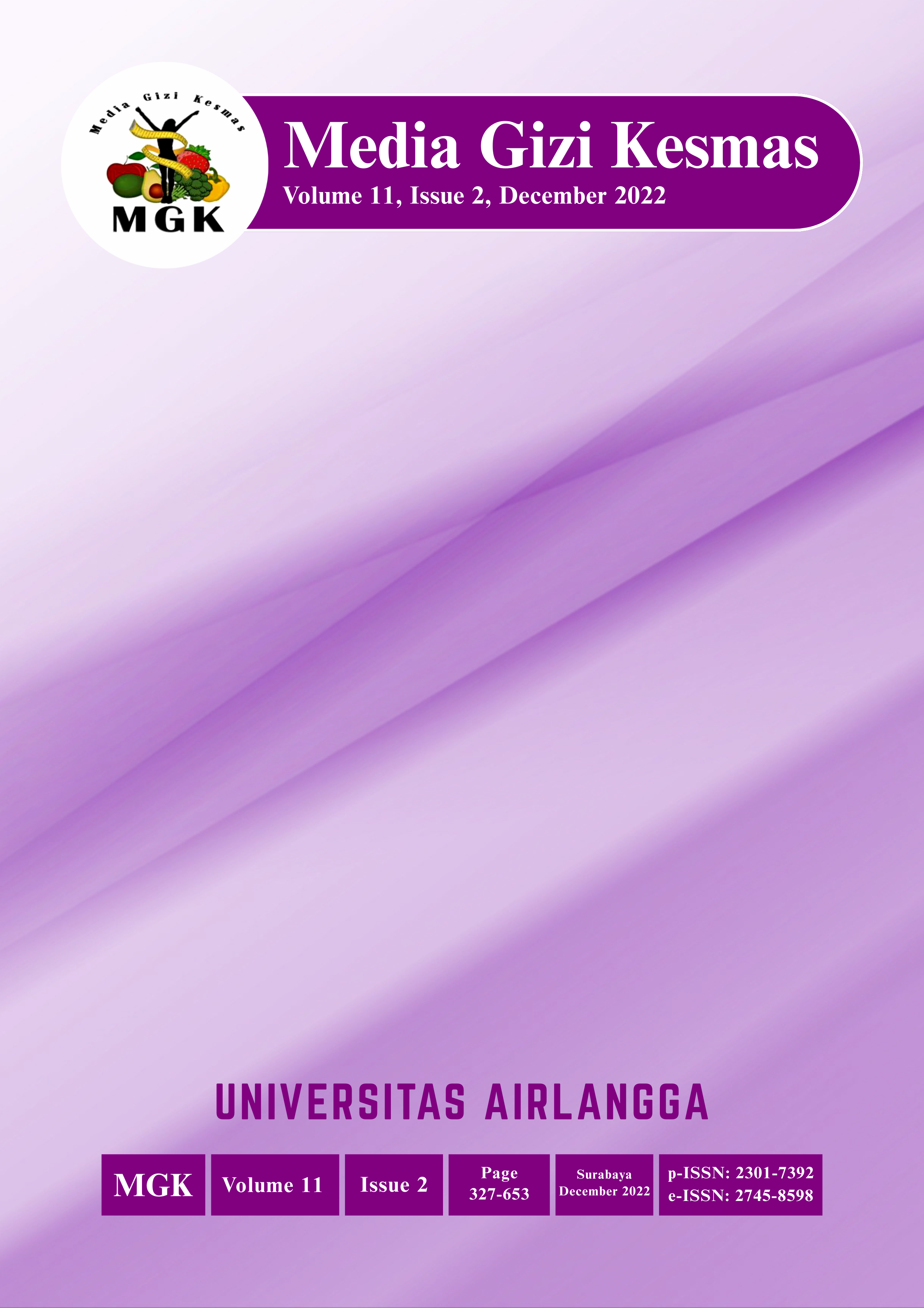       View Vol. 11 No. 2 (2022): MEDIA GIZI KESMAS (DECEMBER 2022)     