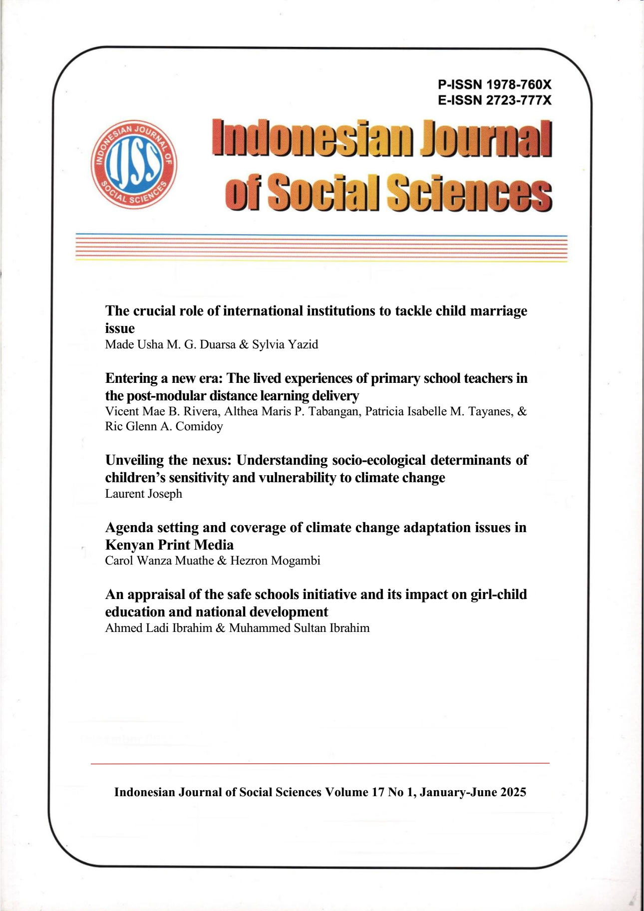 						View Vol. 17 No. 1 (2025)
					
