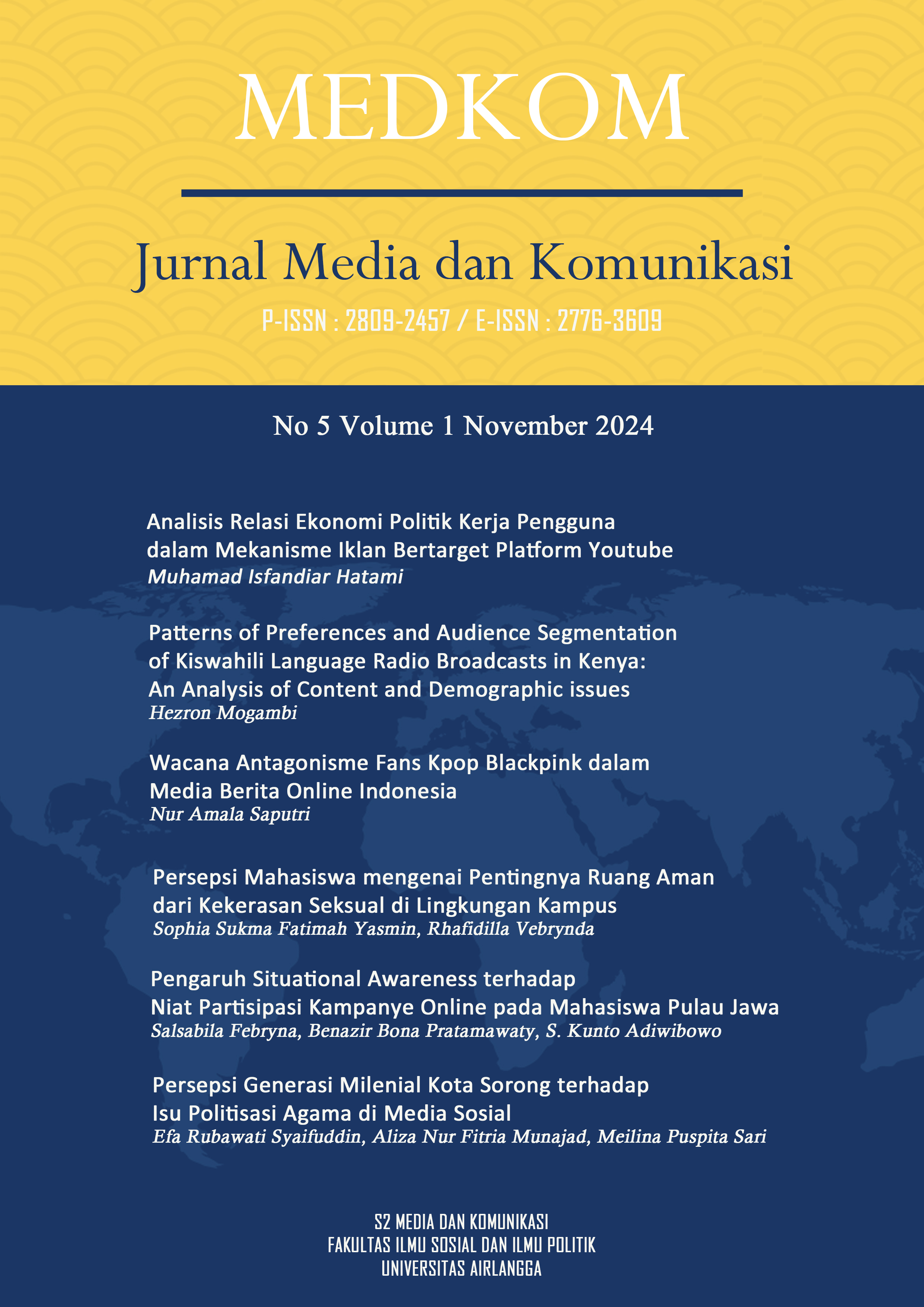 						View Vol. 5 No. 1 (2024): Jurnal Media dan Komunikasi (MEDKOM) No 1 Volume 5 2024
					