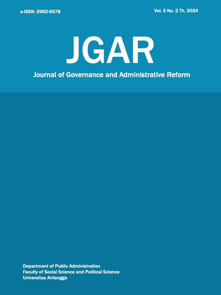 						View Vol. 5 No. 2 (2024): Journal of Governance and Administrative Reform
					