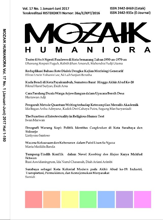 						View Vol. 19 No. 2 (2019): MOZAIK HUMANIORA VOL. 19 NO. 2
					