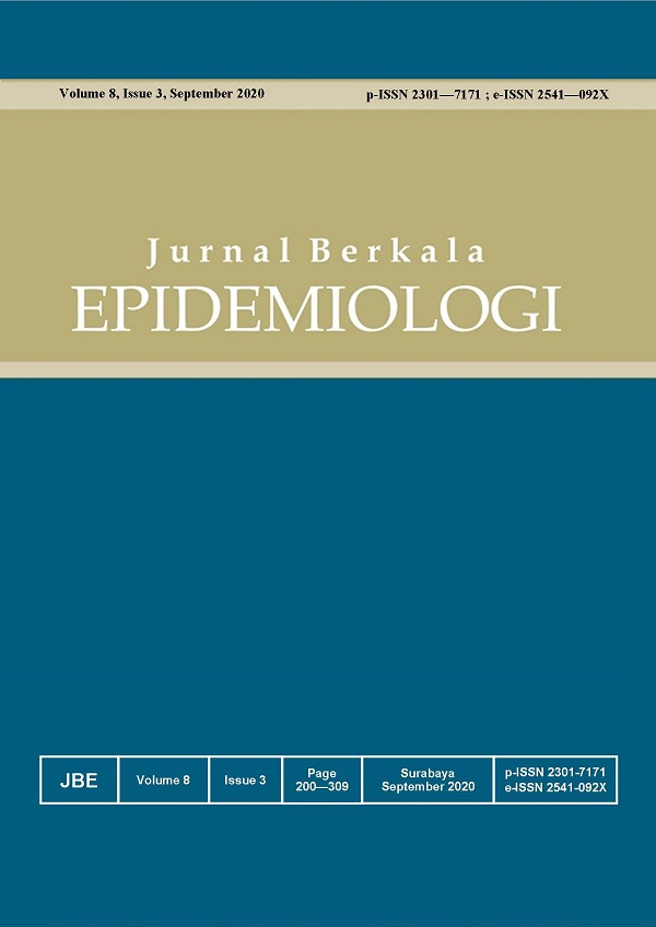 						View Vol. 8 No. 3 (2020): Jurnal Berkala Epidemiologi (Periodic Epidemiology Journal)
					