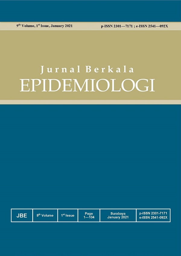 								View Vol. 9 No. 1 (2021): Jurnal Berkala Epidemiologi (Periodic Epidemiology Journal)
							