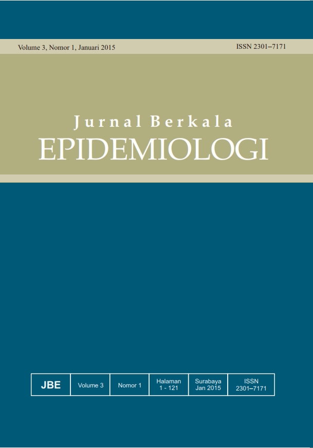 						View Vol. 3 No. 1 (2015): Jurnal Berkala Epidemiologi
					