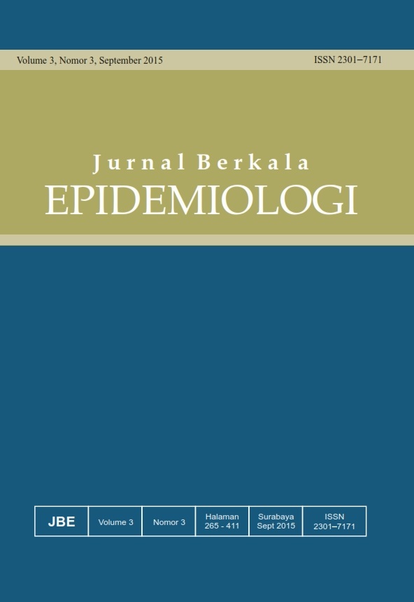 						View Vol. 3 No. 3 (2015): Jurnal Berkala Epidemiologi
					