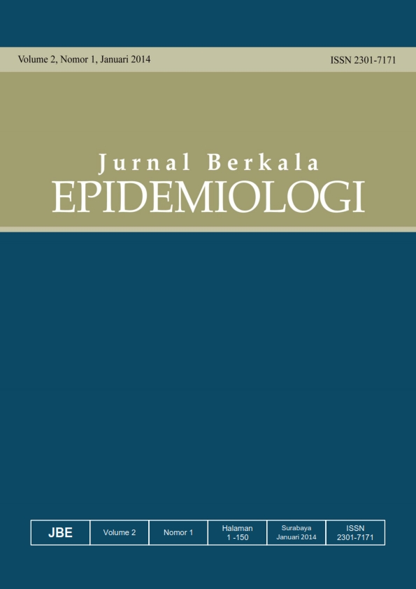 						View Vol. 2 No. 1 (2014): Jurnal Berkala Epidemiologi
					