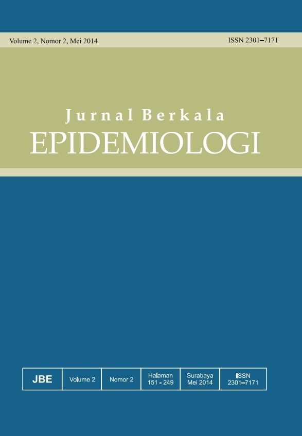 						View Vol. 2 No. 2 (2014): Jurnal Berkala Epidemiologi
					