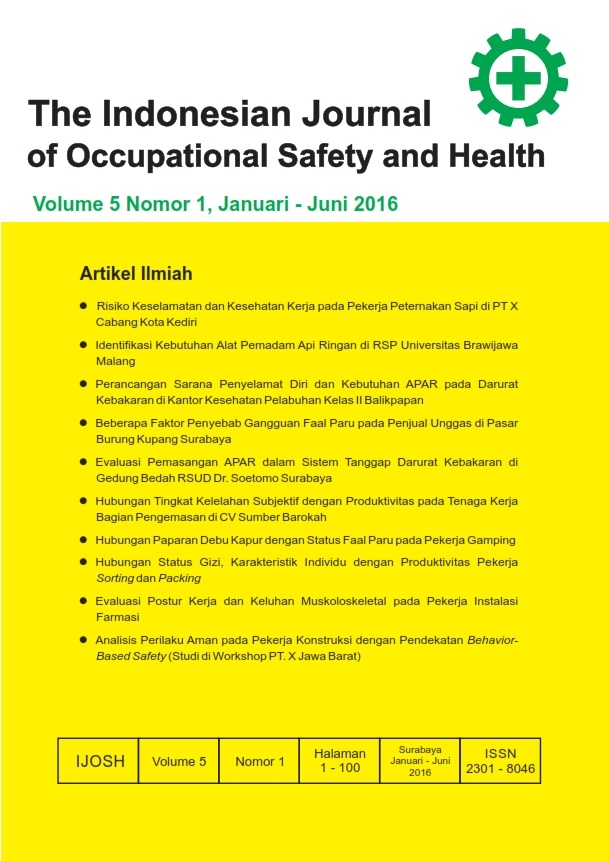 						View Vol. 5 No. 1 (2016): The Indonesian Journal Of Ocupational Safety and Health
					
