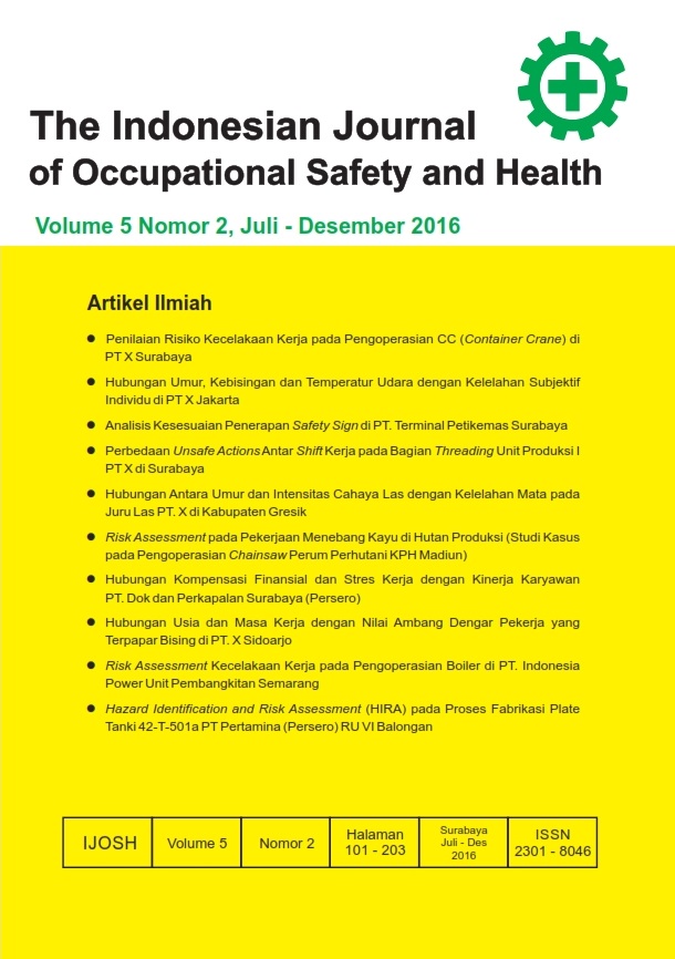 						View Vol. 5 No. 2 (2016): The Indonesian Journal of Occupational Safety and Health
					
