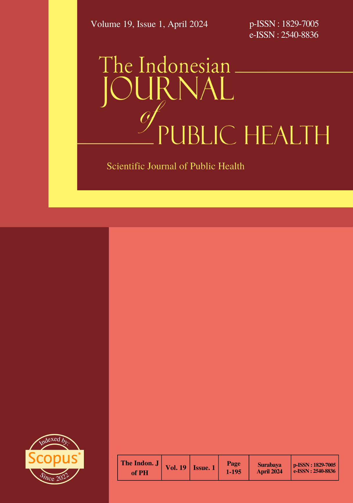 						View Vol. 19 No. 1 (2024): THE INDONESIAN JOURNAL OF PUBLIC HEALTH
					