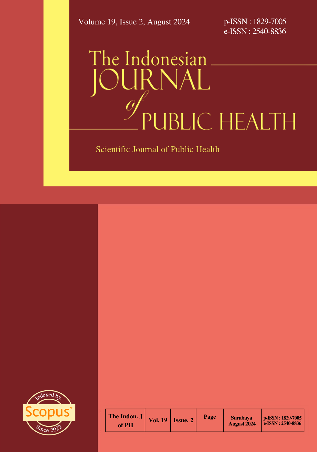 						View Vol. 19 No. 2 (2024): THE INDONESIAN JOURNAL OF PUBLIC HEALTH : IN PRESS
					