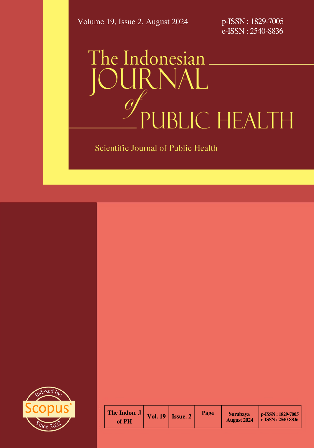       View Vol. 19 No. 2 (2024): THE INDONESIAN JOURNAL OF PUBLIC HEALTH     