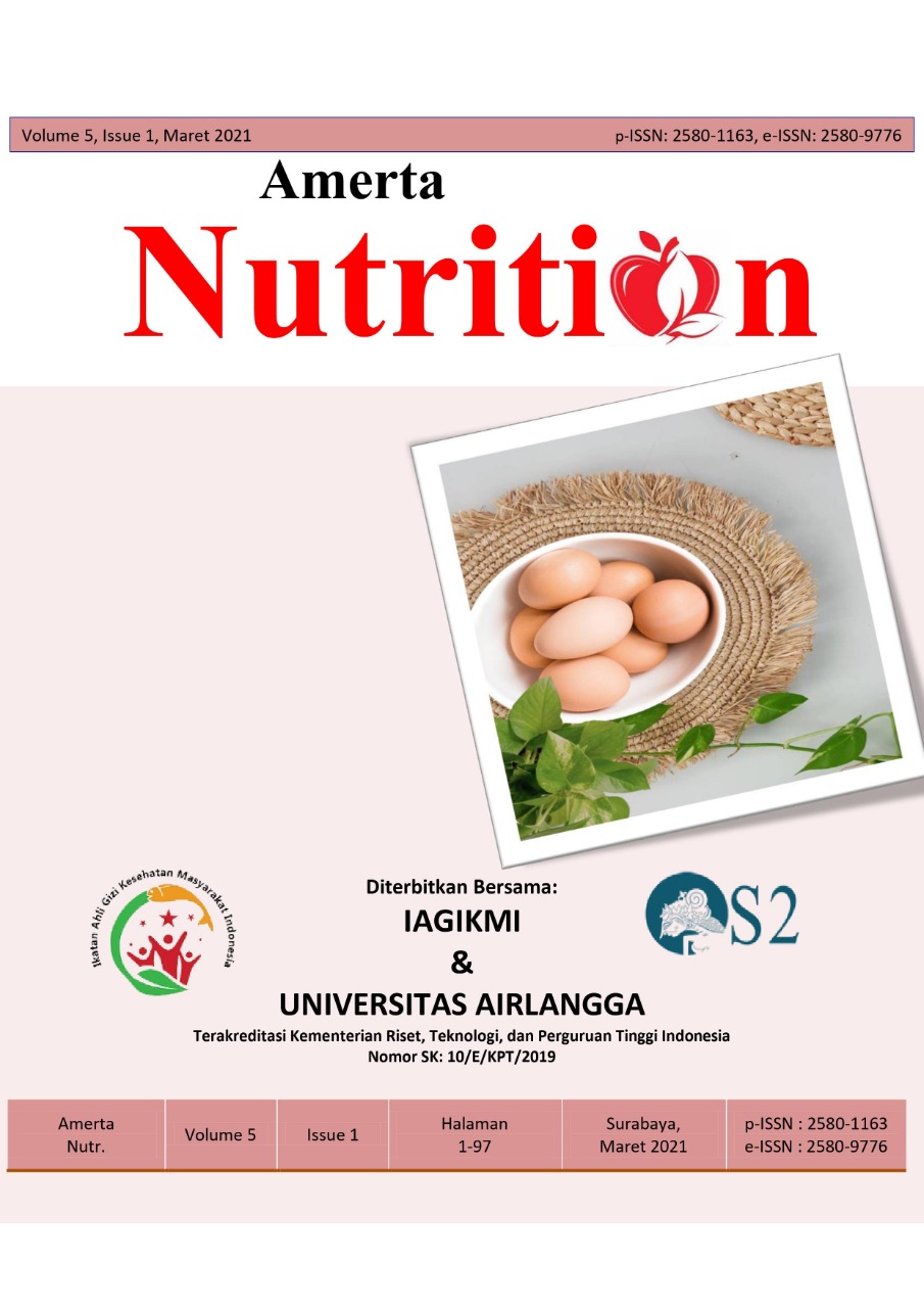       View Vol. 5 No. 1 (2021): AMERTA NUTRITION     