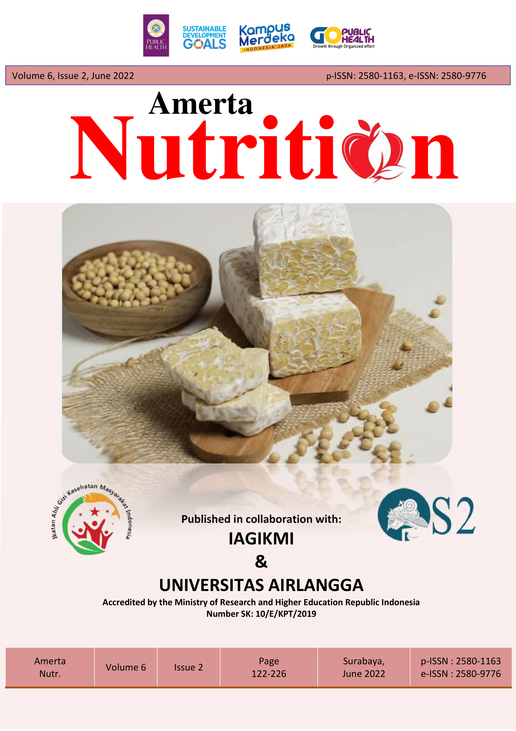 						View Vol. 6 No. 2 (2022): AMERTA NUTRITION
					