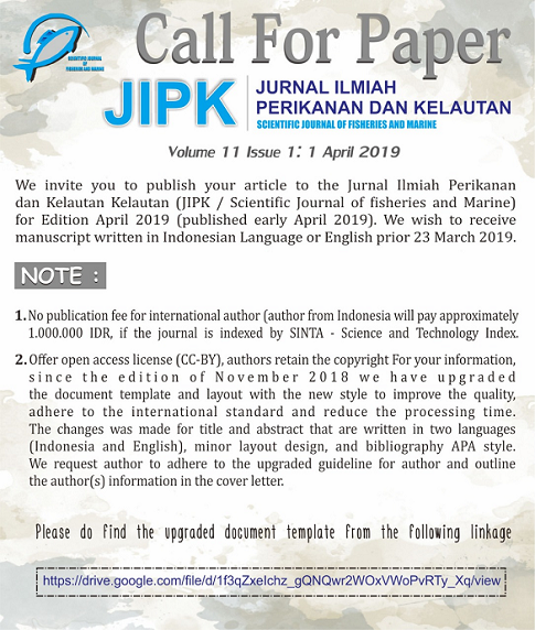 Announcements | Jurnal Ilmiah Perikanan Dan Kelautan